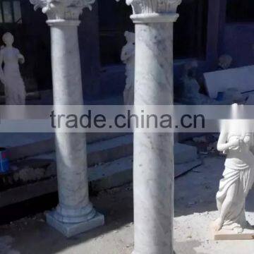 Interior Decoration Flower Design Carving White Marble Pillars Factory photo-2