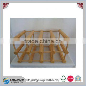 Wood material 12 bottles wooden wine display rack