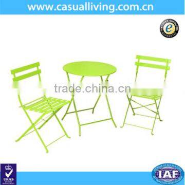 Outdoor 3 Pieces Metal Folding Bistro Patio Garden Table and Chairs Set