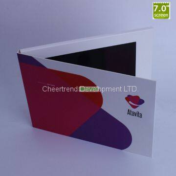 CE RoHS Advertising Display 7'' LCD Digital Media Video Brochure with folder paper