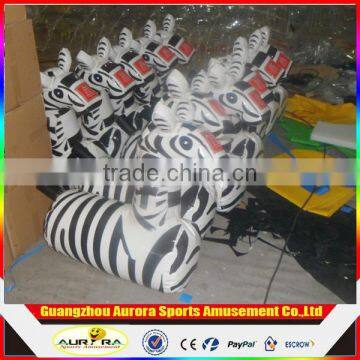 Cute zebra inflatable deby horse racing toy with factory price cheap on sale