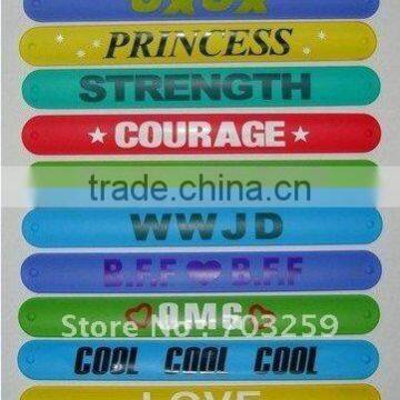 Custom silicone slap snap ruler bracelet wristband sillicone slap wristband