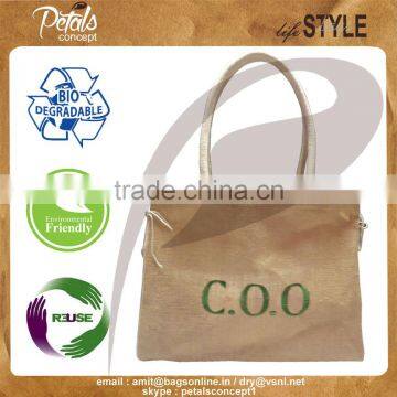 Jute Beach Bag with long padded rope handle