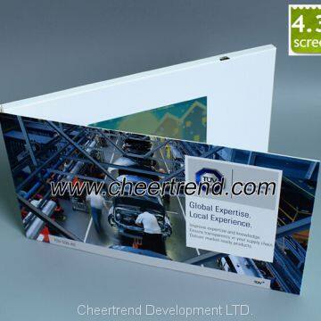 tv in a card with 4.3 inch lcd screen in a customized company logo print video brochure