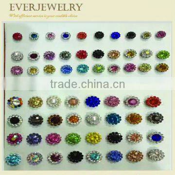 Shimmering flower crystal colorful glass sewing stone