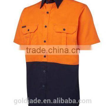 190gsm Double Pre-shrunk Drill Cotton hi Vis Work Shirts photo-3