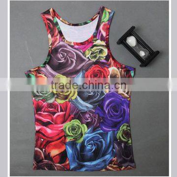 BSCI factory mens wear all over printing gym tank top