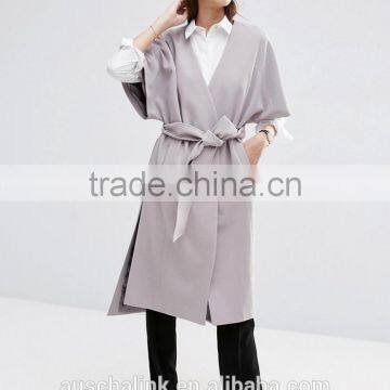 New Arrival High Quality Ladies Long Fashion Duster Coat Customized photo-2