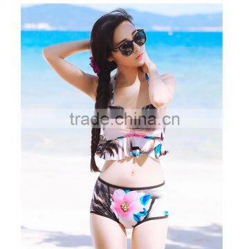 Wholesale hot sexy girls three piece waterproof anti-UV swimsuit