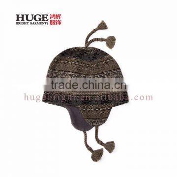 Seamed Crown With Two Tassels Fleece Lining Beanie Hat