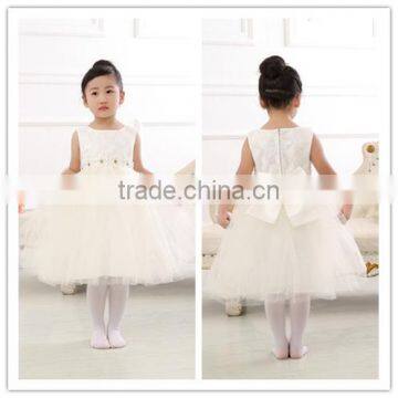 Spring Handmade High Quality Fashinable Baby Girl Wedding Party Dress Flower Dress Girl Party Dress With Floral Ornament photo-2