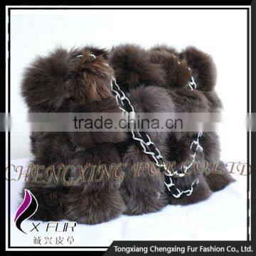 CX-H-11B Wholesale China Women Real Rabbit Fur Ball Fashion Bag photo-6