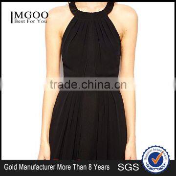 MGOO 2015 Hot Selling New Design OEM Halther Maxi Dress Two Layers Chiffon Long Dress Fashion Women Evening Dress photo-3