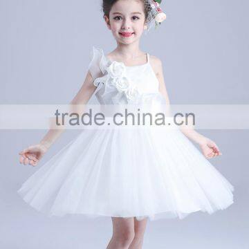 2017 White Rose Tulle Dress Women Kids Sequin Two Spaghetti Strap Dresses photo-3