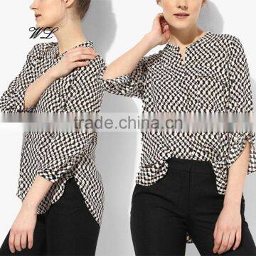 Latest Shirt Designs for Women Custom Sexy Ruffle Raglan Shirt photo-2