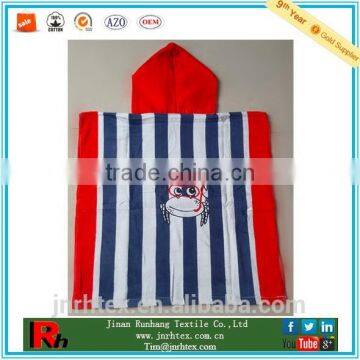Custom Velour Cotton Printed Striped Poncho Towel