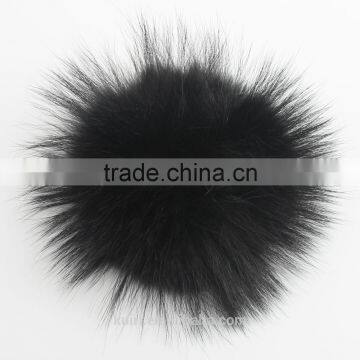 12-13cm Raccoon Fur Ball DIY Charm Keyrings Fur Pom Pom Ball For Shoes Headgear Hats Caps Pendant Chaveiro Scarves Accessory photo-2