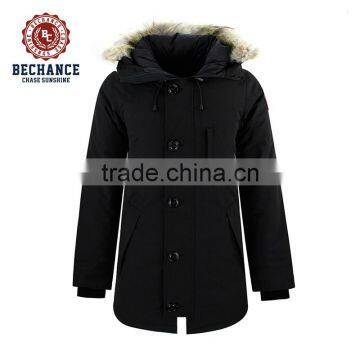 OEM Brand Name Winter Coat With Real Fur Thick Winter Down Jacket