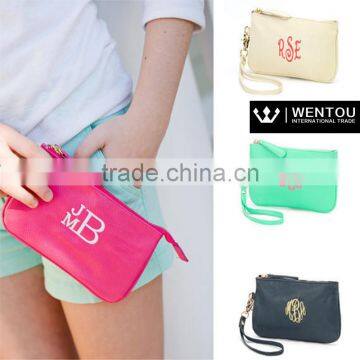 Preppy Style Monogrammed Small Zipper Bag Mini Smart Wristlet photo-2