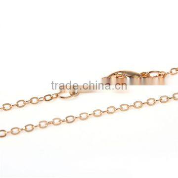 Copper Jewelry Chain Necklace Oval 18K Gold Plated Link Cable Chain With Lobster Claw Clasp 42.0cm Long