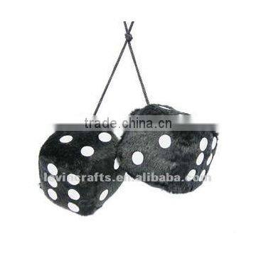 Car Auto Black Hanging 2.75'' Plush Fuzzy Funny Dice