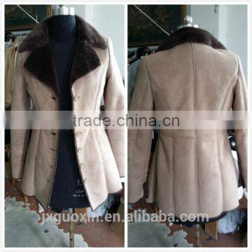 2014 suede bonded fur jacket lady