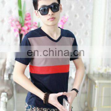 Peijiaxin Casual Style New Design Bulk V-neck Three-colored Cheap Promotional T Shirt