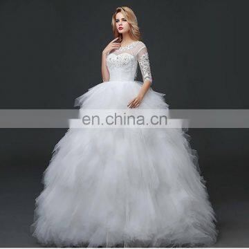 HS1619 2017 Luxury Applique Princess Bridal Gown Corset Organza Cathedral Church Ball Gown Wedding Dresses Cheap
