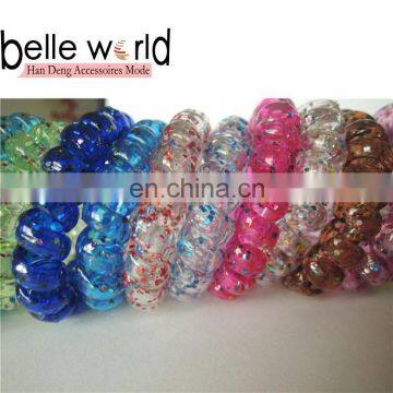 Wholesale Factory Price Girl's Elastic Transparent Telephone Wire Hair Band with Sequin