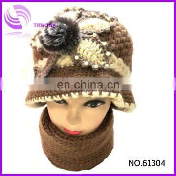 custom fashion women knit cap hat pattern