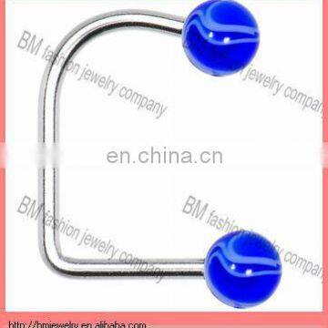 Beautiful fashion marble ball acrylic labret lip piercing jewelry