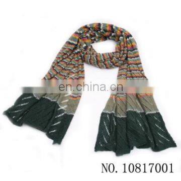 new fashion Striped diamond lattice wool scarf online wholesale