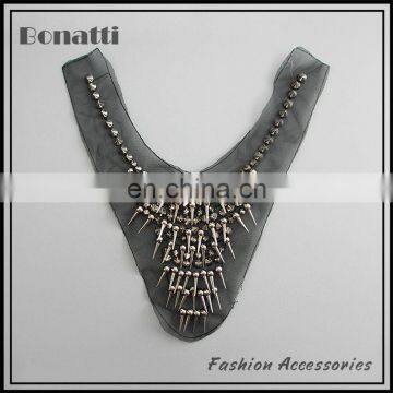 Fashion elegant ladies garment studs collar trims