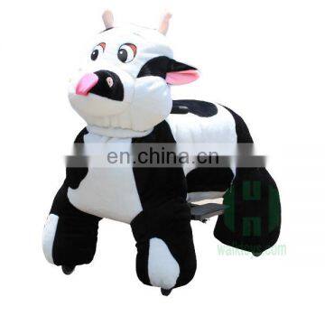 HI CE standard kids cow plush motorized ride on cow toy electric scooter