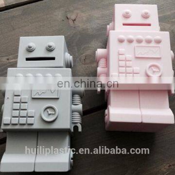 OEM custom piggy coin saving bank, China supplier OEM plastic robot money box, OEM Money Box Factory