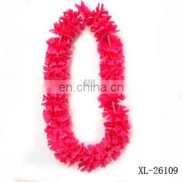 Carnival party red hawaii flower necklace lei HAI-0002