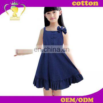 Wholesale kids apparel baby girl clothes denim dress patterns for girls