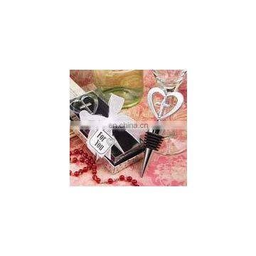 Elegant Heart and Cross Design Wine Bottle Stopper Favors