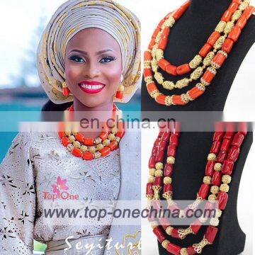 China suppliers african wedding beads /african coral wedding beads /nigeria coral wedding beads for aso oke stlys