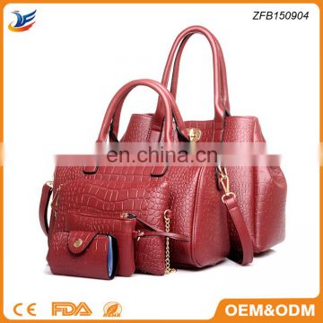 Hot sale 5 pcs in 1 set bag China alibaba handbag supplier ladies cheap bags