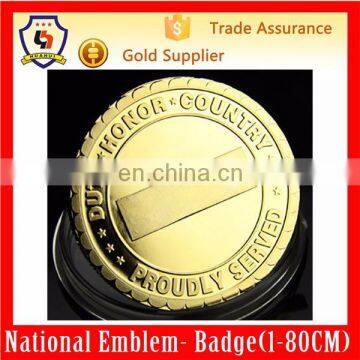 round gold military excellence award coins honor coins wholesale(HH-souvenir coin-0064)