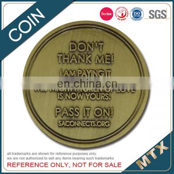 iron stamped souvenir coin with diamond cutting edge