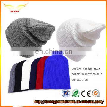 2018 plain knitted beanie winter hat