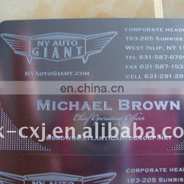 high quality stainless steel mirror metal card printing