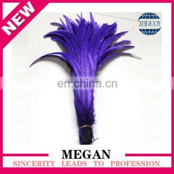 Good quality cheap purple dyed rooster feather