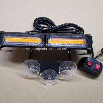 2-COB White Amber Yellow Light Emergency Suction Dash Windshield Warning Strobe Flashing LED Construction