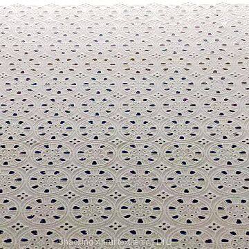 eyelet pique fabric 100% cotton embroidery lace
