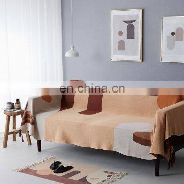 RAWHOUSE Geometric Pattern Knitted 100% Cotton Tassel Throw Blanket With Tassel Use for Sofa photo-5