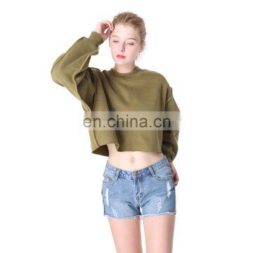 LAITE S2001 Custom Cotton Women Plus Size Sweater Crop Top Crew Neck Sweatshirts Women Crewneck Sweatshirt photo-2