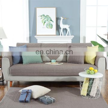 Wholesale Custom 100% Cotton Simple Style Fabrics Striped Non-slip Sofa Cover